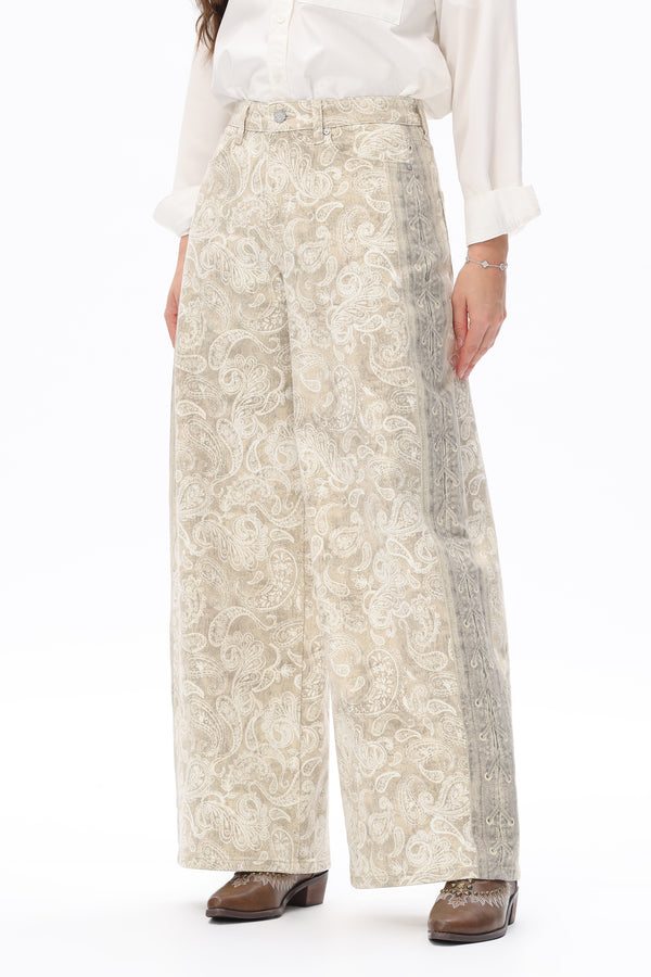 Bohemian Paisley Barrel Jeans