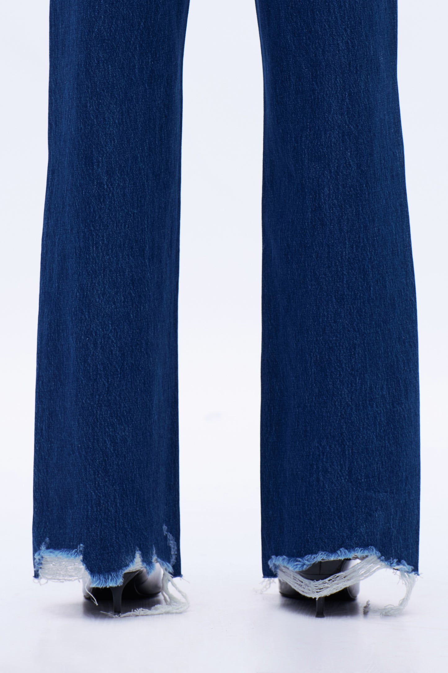 High Rise Distressed Loose Wide Leg Denim Jeans DEFM1002