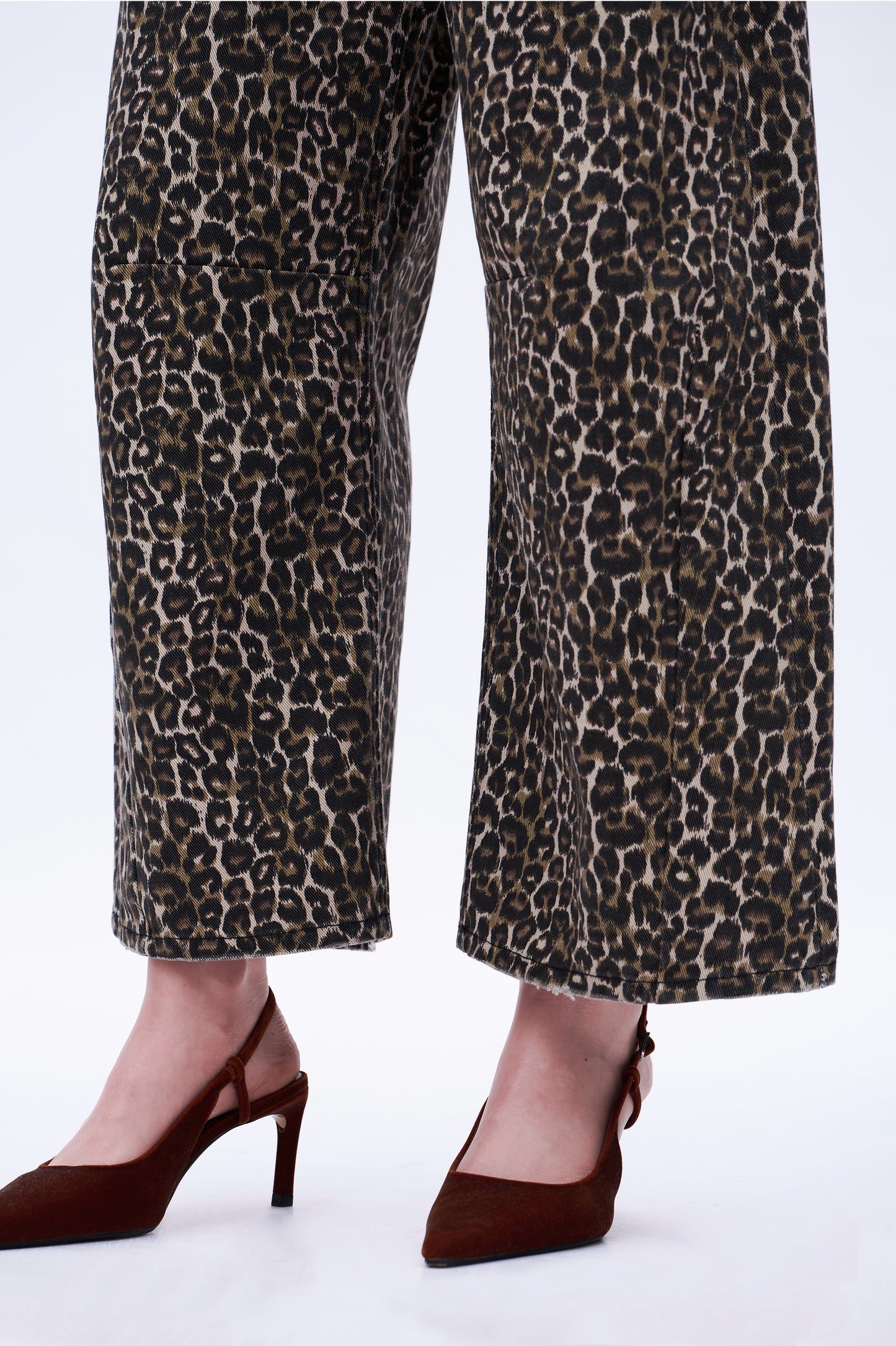 Super High Rise Balloon Denim Jeans DEOX003 Leopard Print