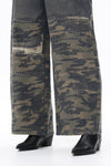 Camo Patchwork Barrel Jeans