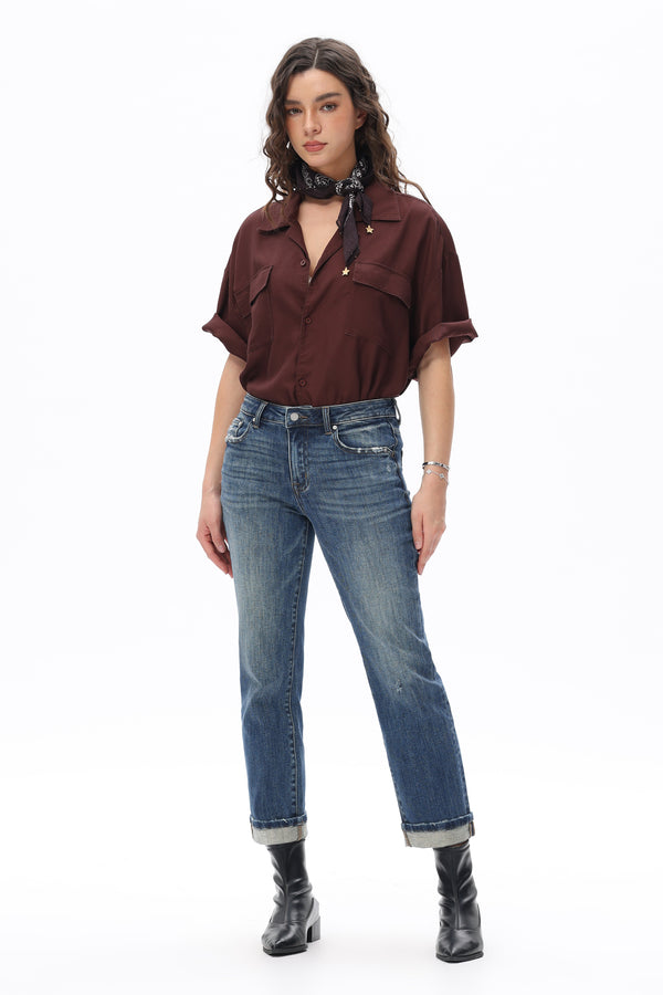 Vintage Whisker Straight Jeans