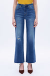 Effortless Distressed Straight Jeans