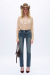Retro-Luxe Slim Straight Jeans