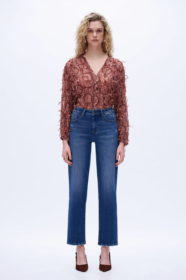 Distressed Edgy Straight Jeans