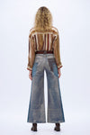 Patchwork Wide Leg Jeans