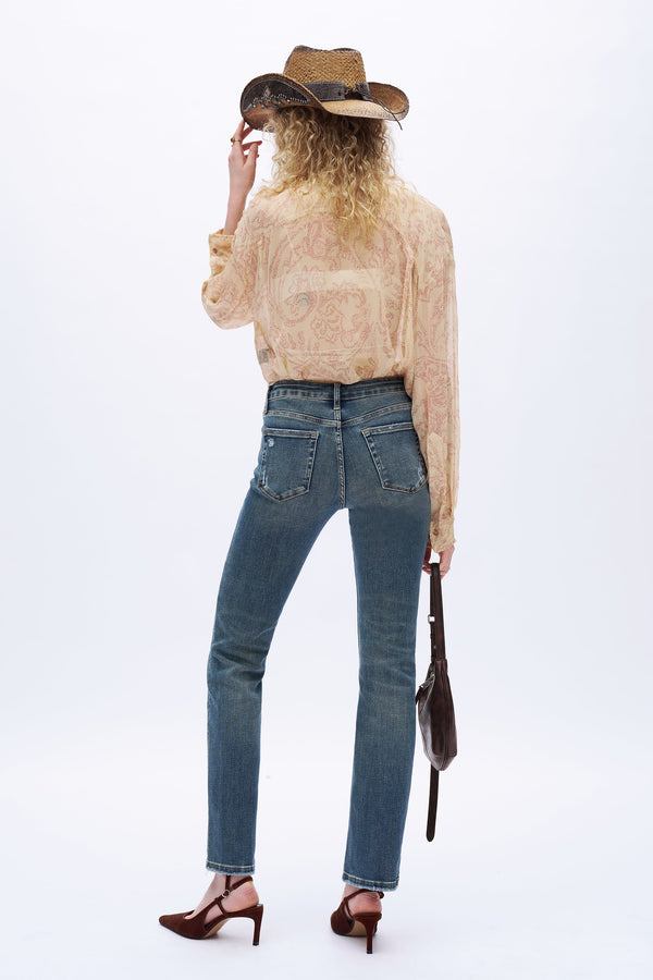 Retro-Luxe Slim Straight Jeans