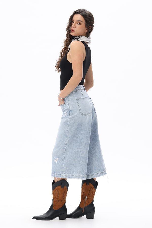 Distressed Bermuda Shorts