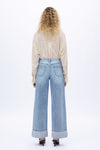Effortless Cuffed Wide Leg Jeans