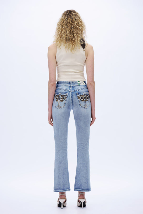 Angel-Winged Cross Bootcut Jeans