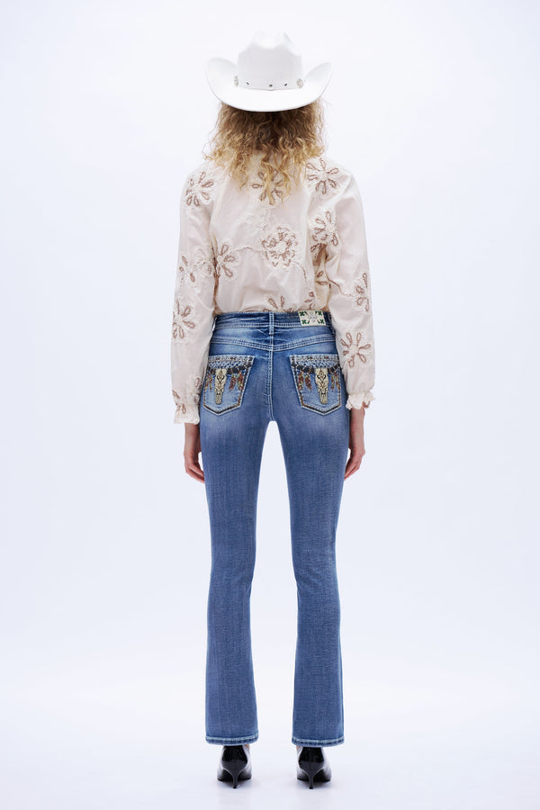 Western-Chic Bootcut Jeans