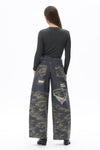 Camo Patchwork Barrel Jeans