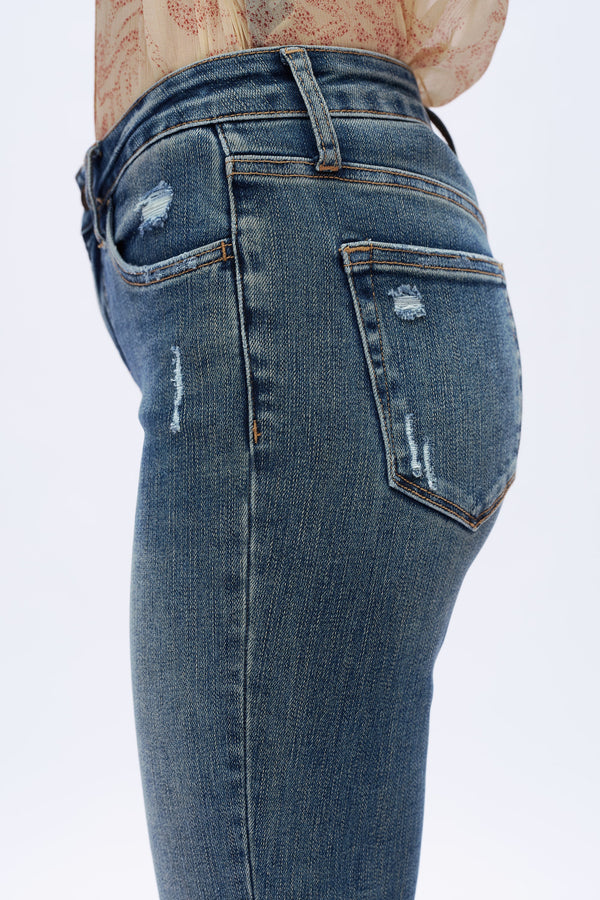Retro-Luxe Slim Straight Jeans