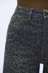 Bold Leopard Wide Leg Jeans