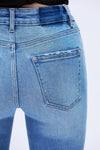 Frayed-Cuff Retro Bootcut Jeans