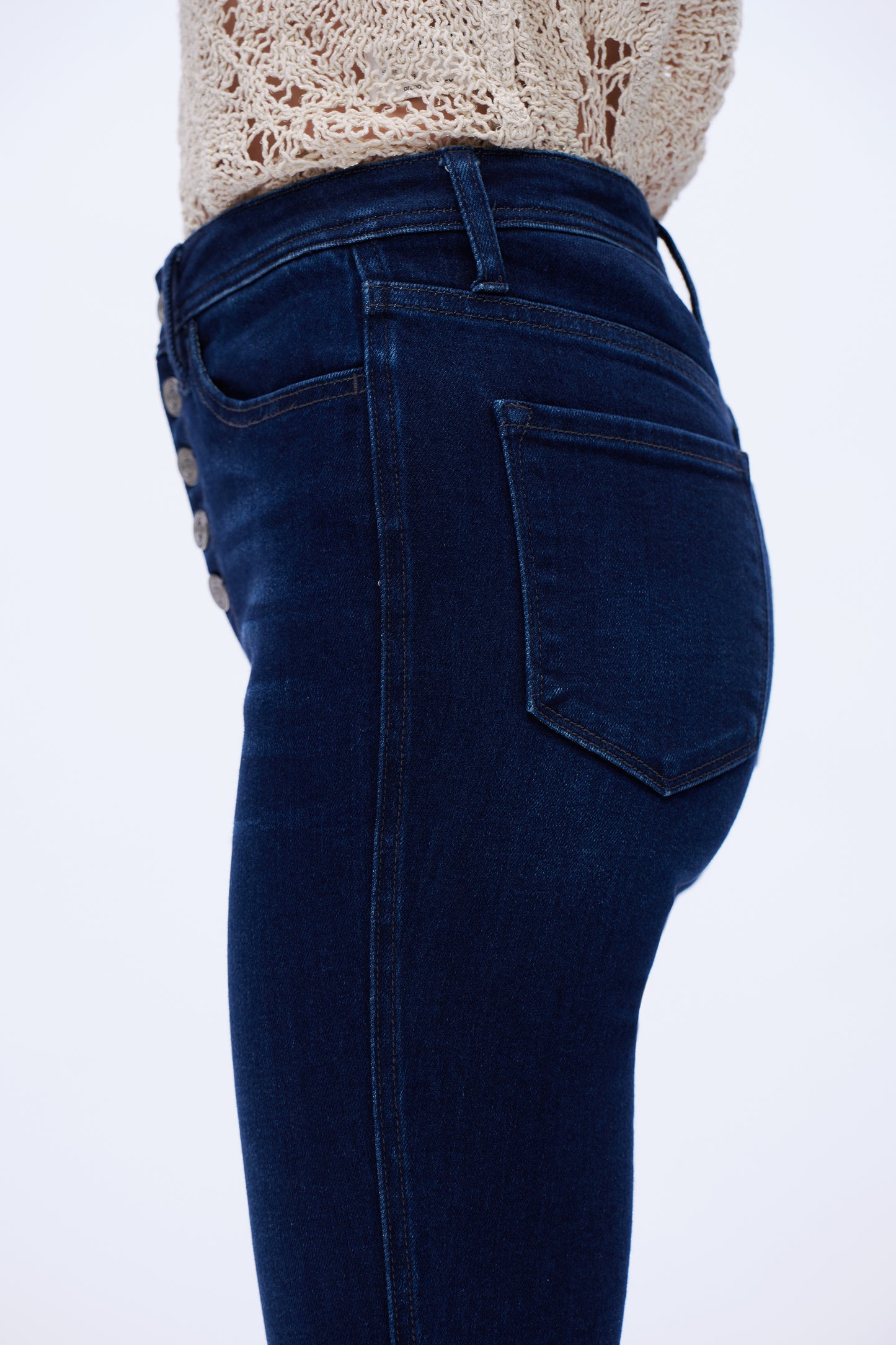 High Rise Skinny Dark Blue Denim Jeans DESM2001 Dark Blue