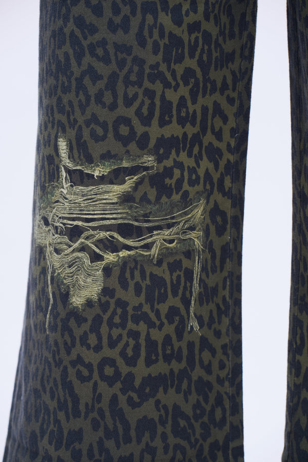 Bold Leopard Wide Leg Jeans