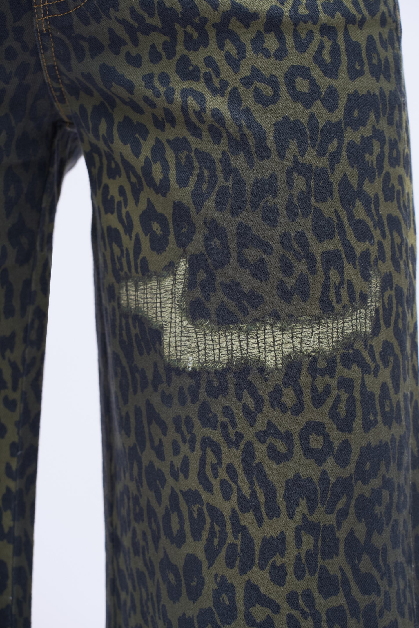 High Rise Wide Leg Printed Denim Jeans DEW8007 Leopard Print