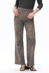 Bandana Patchwork Wide Leg Jeans