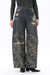 Camo Patchwork Barrel Jeans