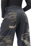 Camo Patchwork Barrel Jeans