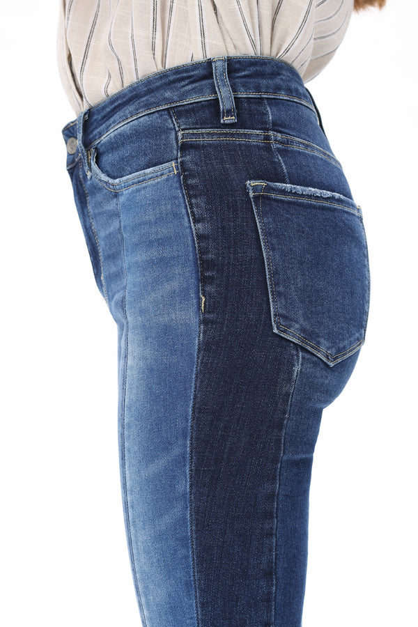 Iconic Two-Tone Flare Jeans
