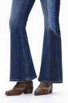 Iconic Two-Tone Flare Jeans