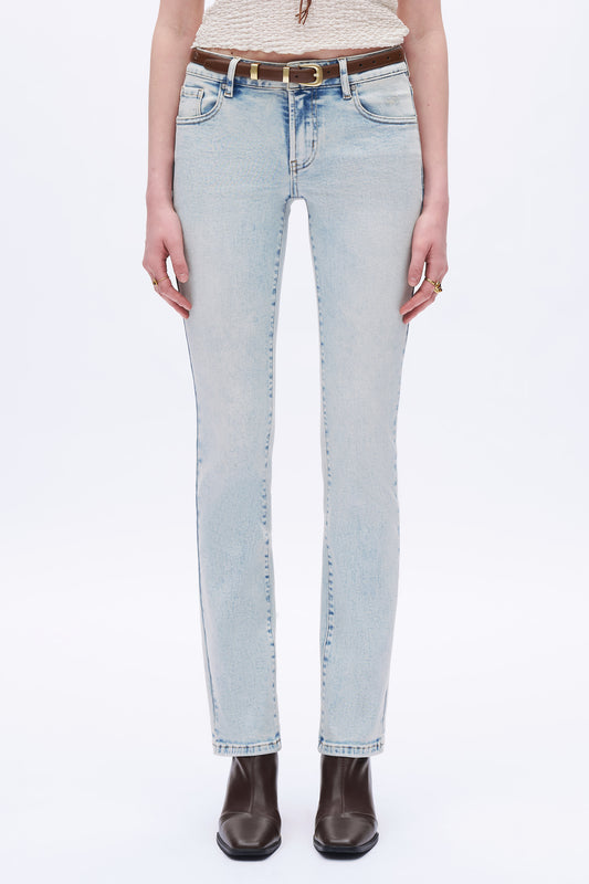Low Rise Straight Leg Denim Jeans DET5013 Light Blue