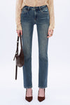 Retro-Luxe Slim Straight Jeans