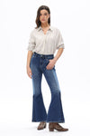 Iconic Two-Tone Flare Jeans