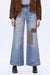 Leopard Patch Wide Leg Jeans