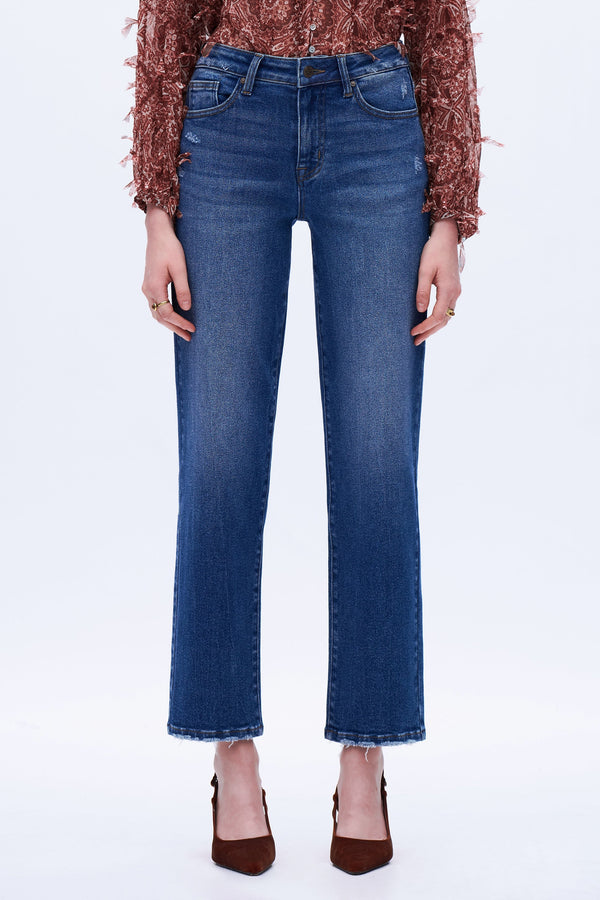 Distressed Edgy Straight Jeans