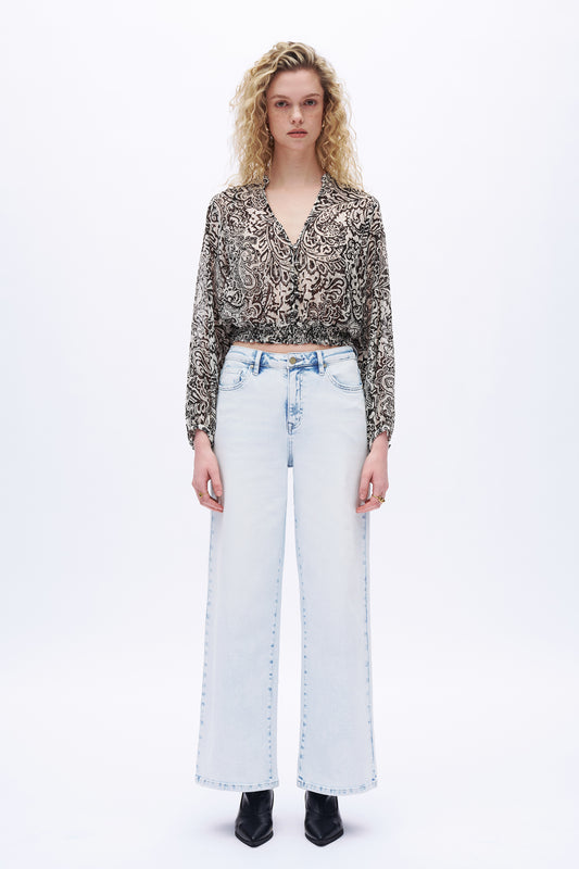 High Rise Denim Jeans DEW8013 Light Blue