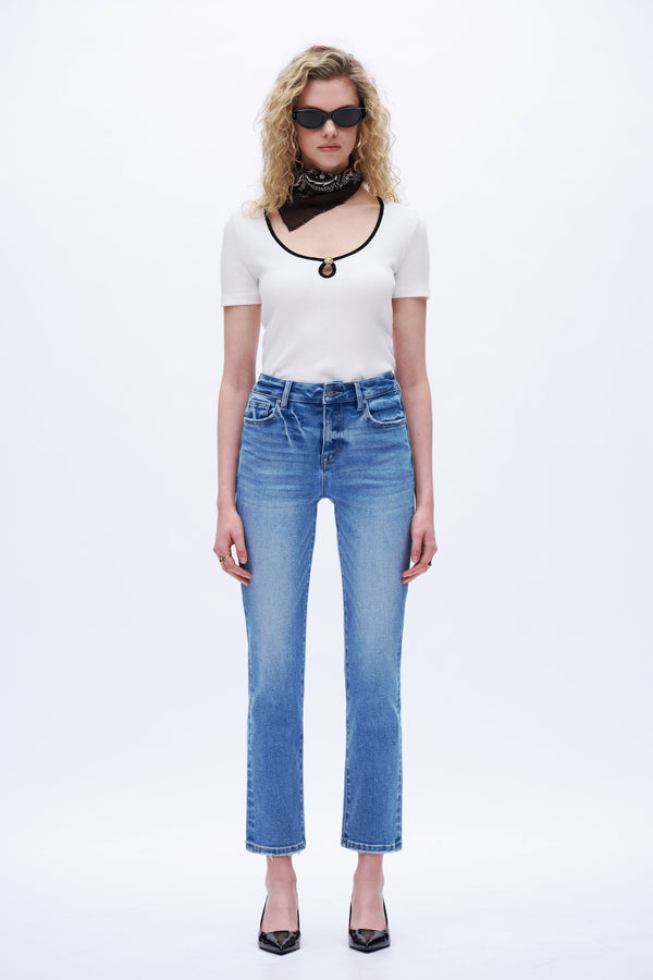 Cropped Vintage Straight Jeans