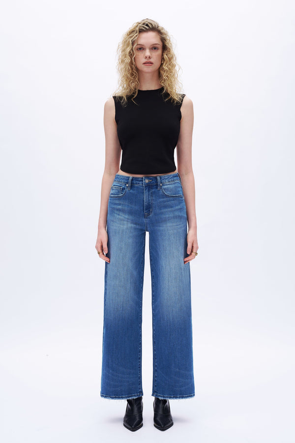 Trendy Distressed Wide Leg Jeans