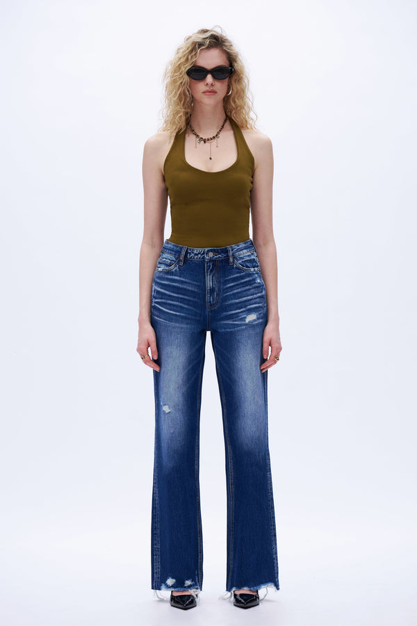 Edgy Wide Leg Jeans