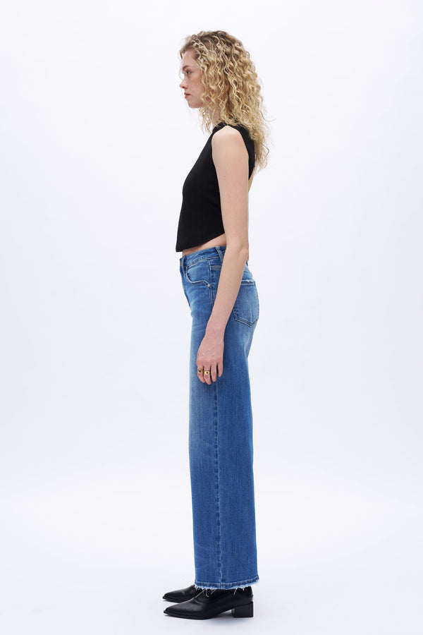 Trendy Distressed Wide Leg Jeans