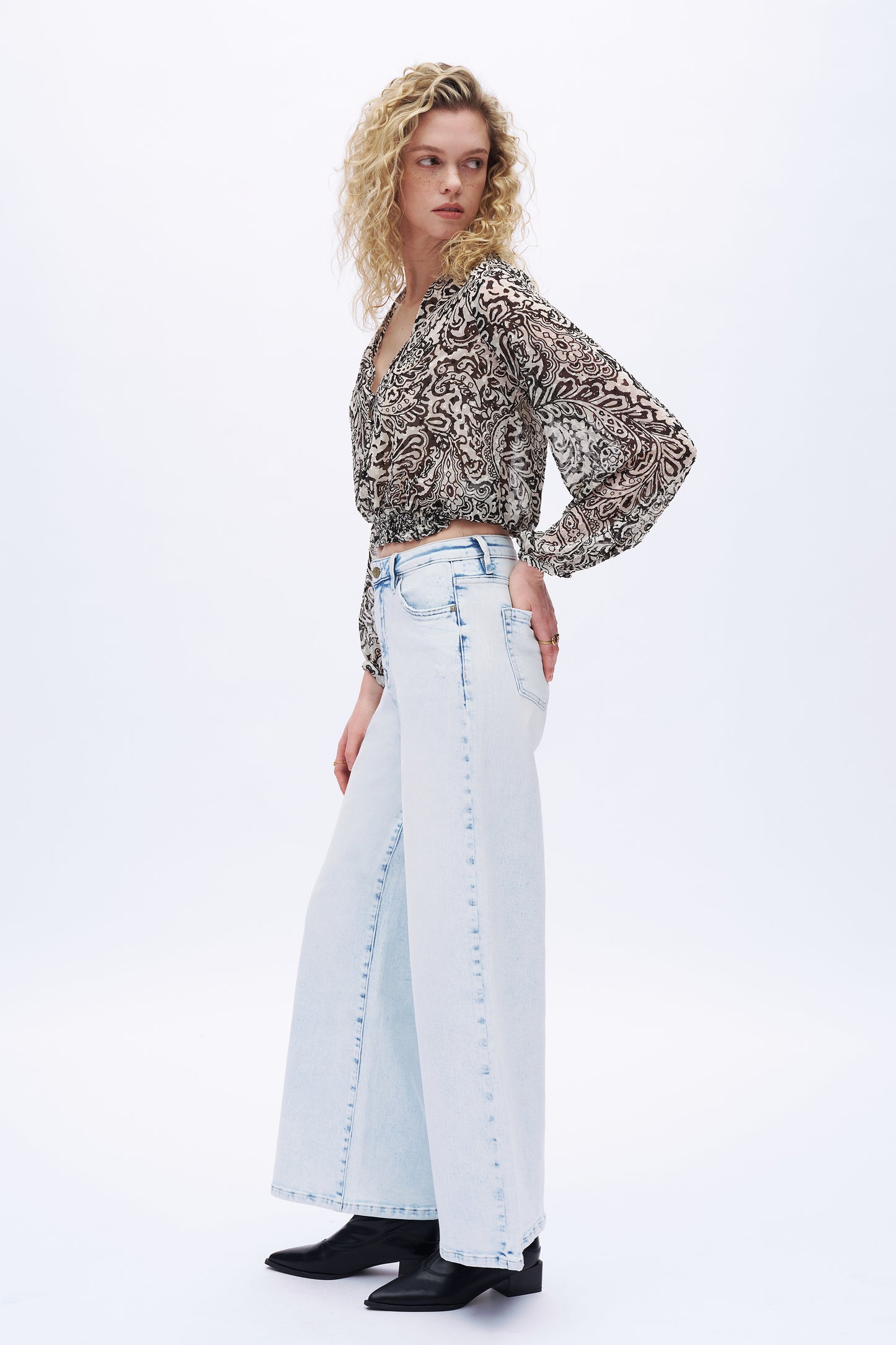 High Rise Denim Jeans DEW8013 Light Blue