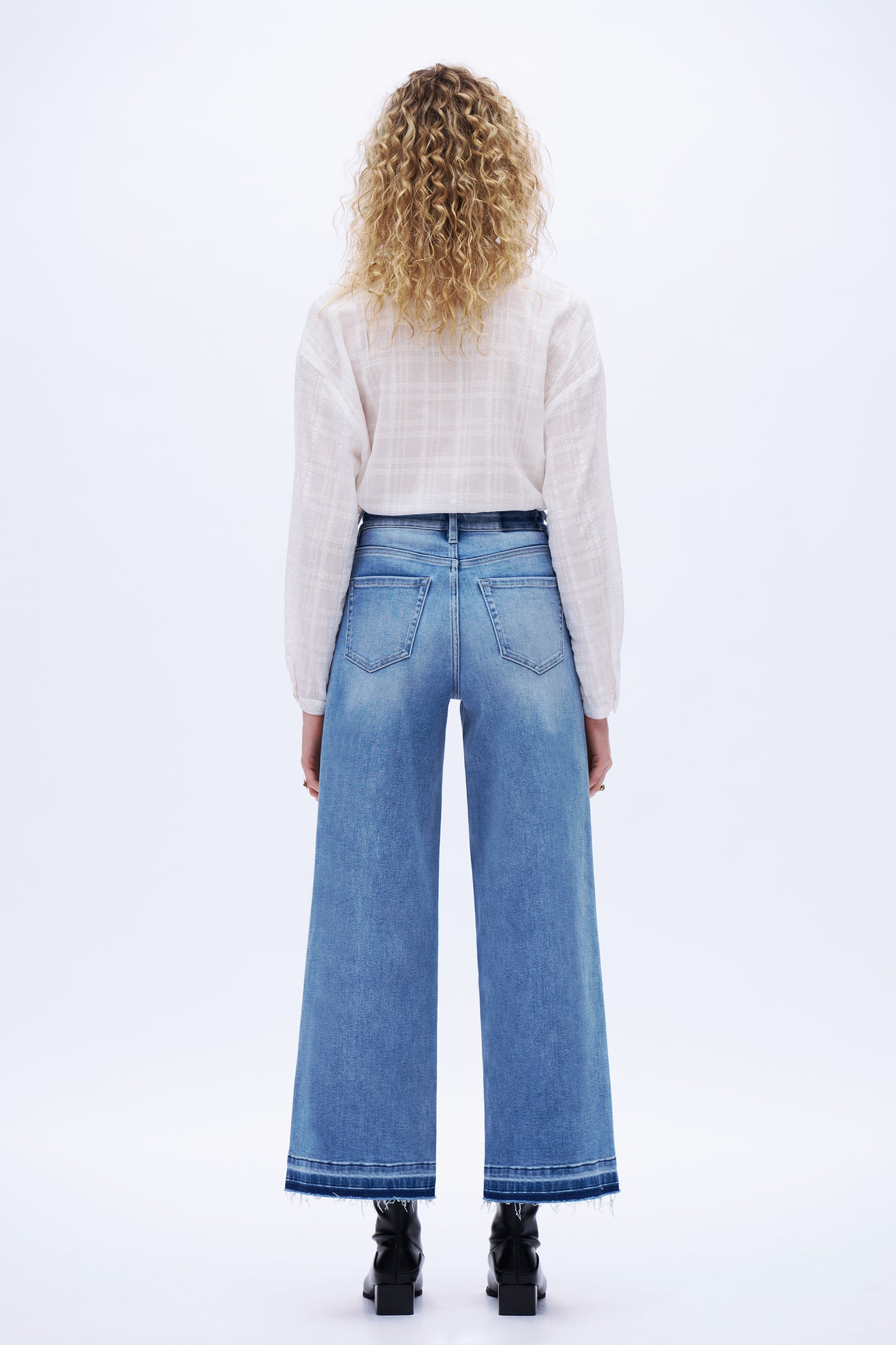 Mid Rise Wide Leg Denim Jeans Light Blue DEW8004