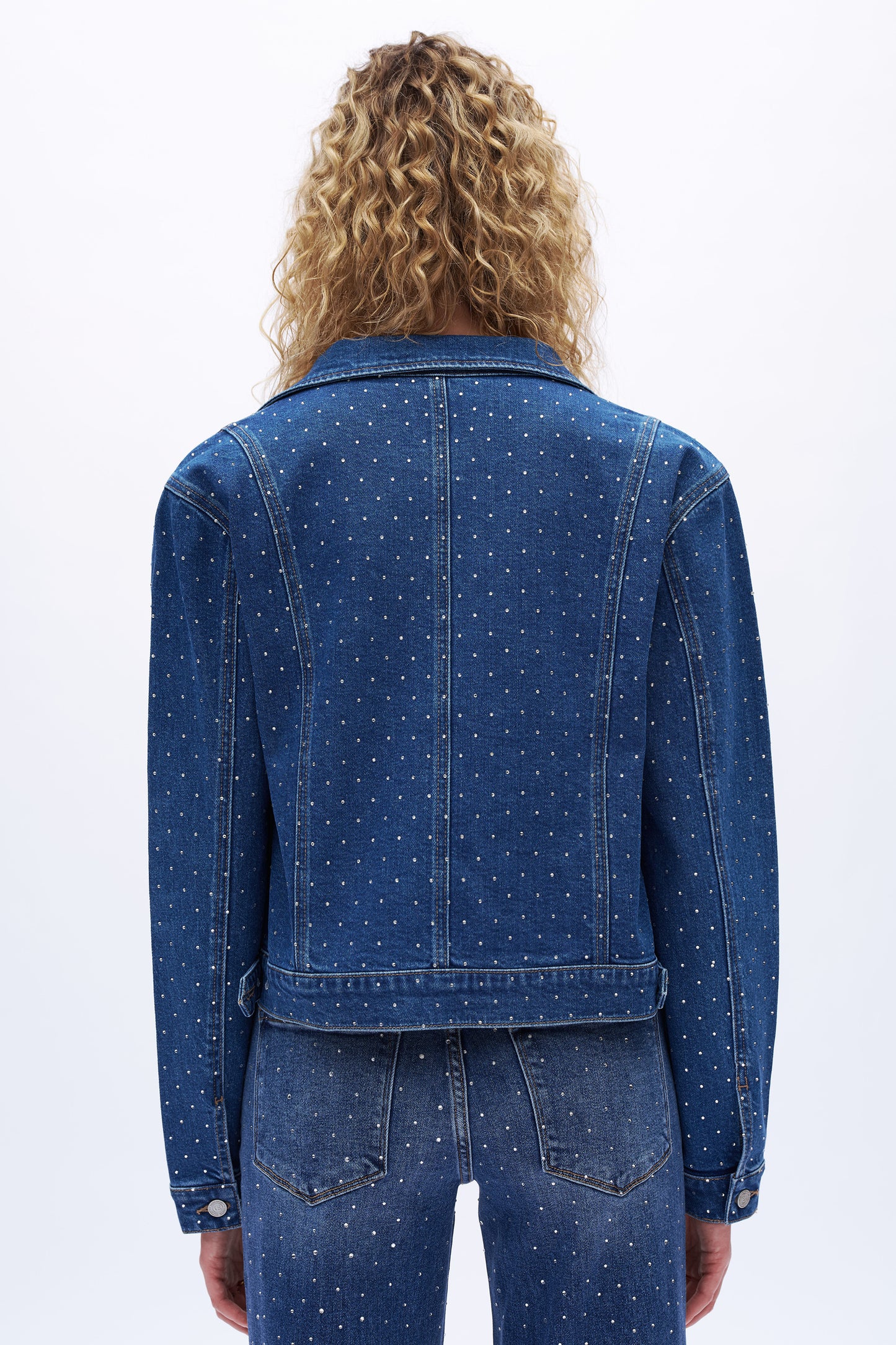 Rhinestone Denim Jacket DEJM006 Dark Blue