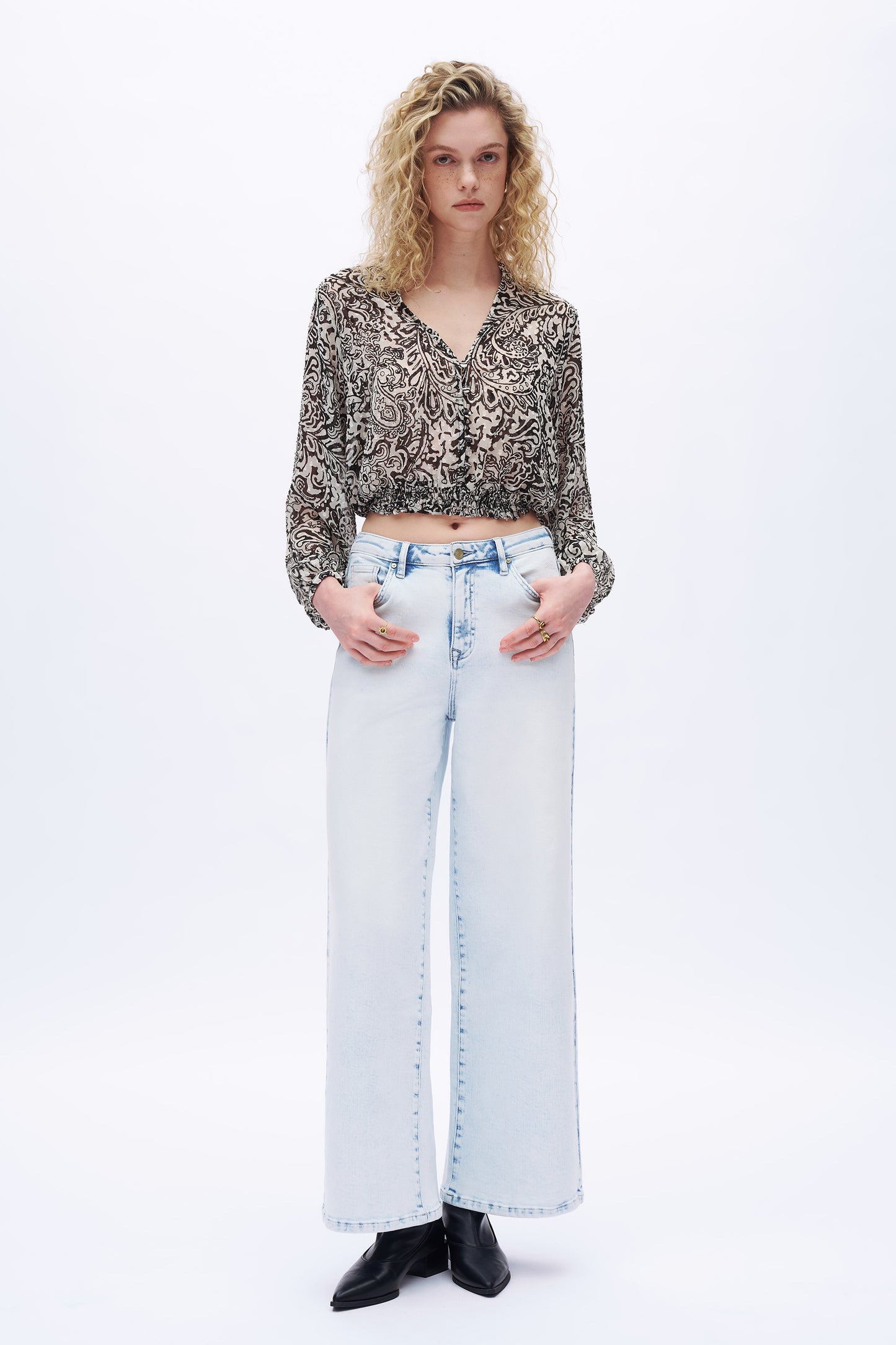 High Rise Denim Jeans DEW8013 Light Blue