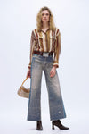 Patchwork Wide Leg Jeans