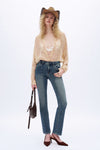 Retro-Luxe Slim Straight Jeans