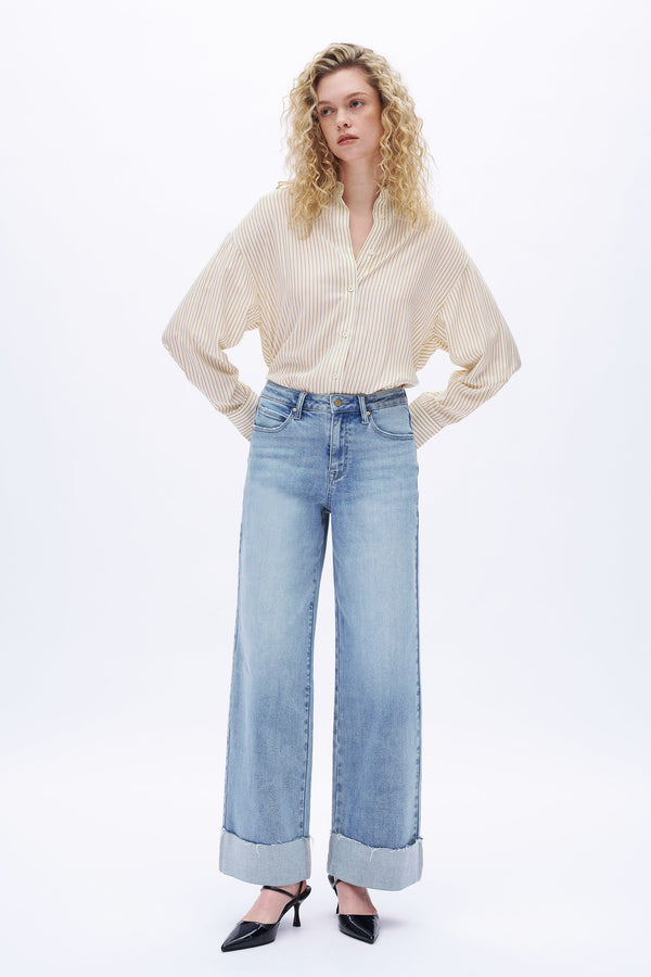 Effortless Cuffed Wide Leg Jeans