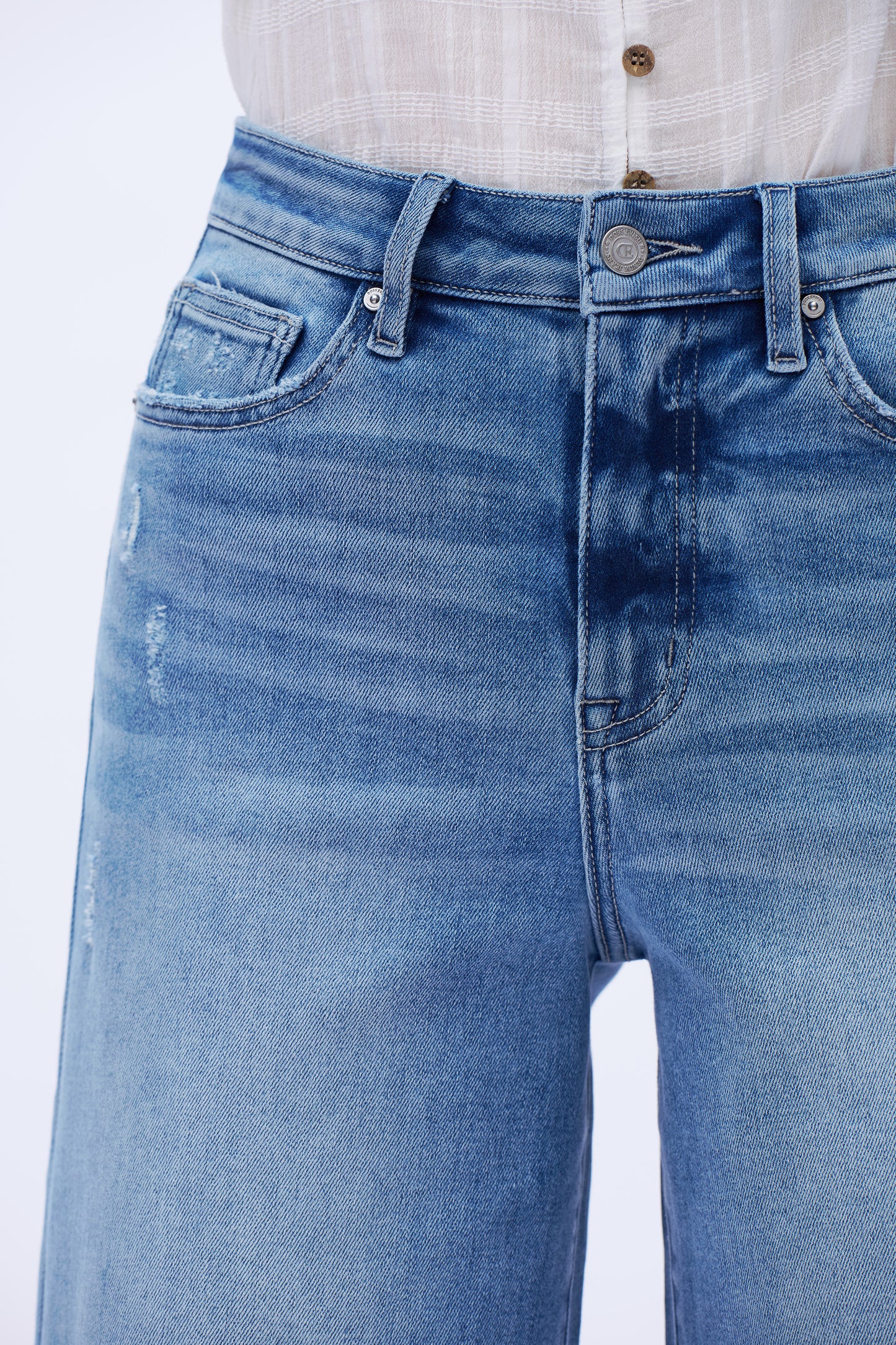 Mid Rise Wide Leg Denim Jeans Light Blue DEW8004