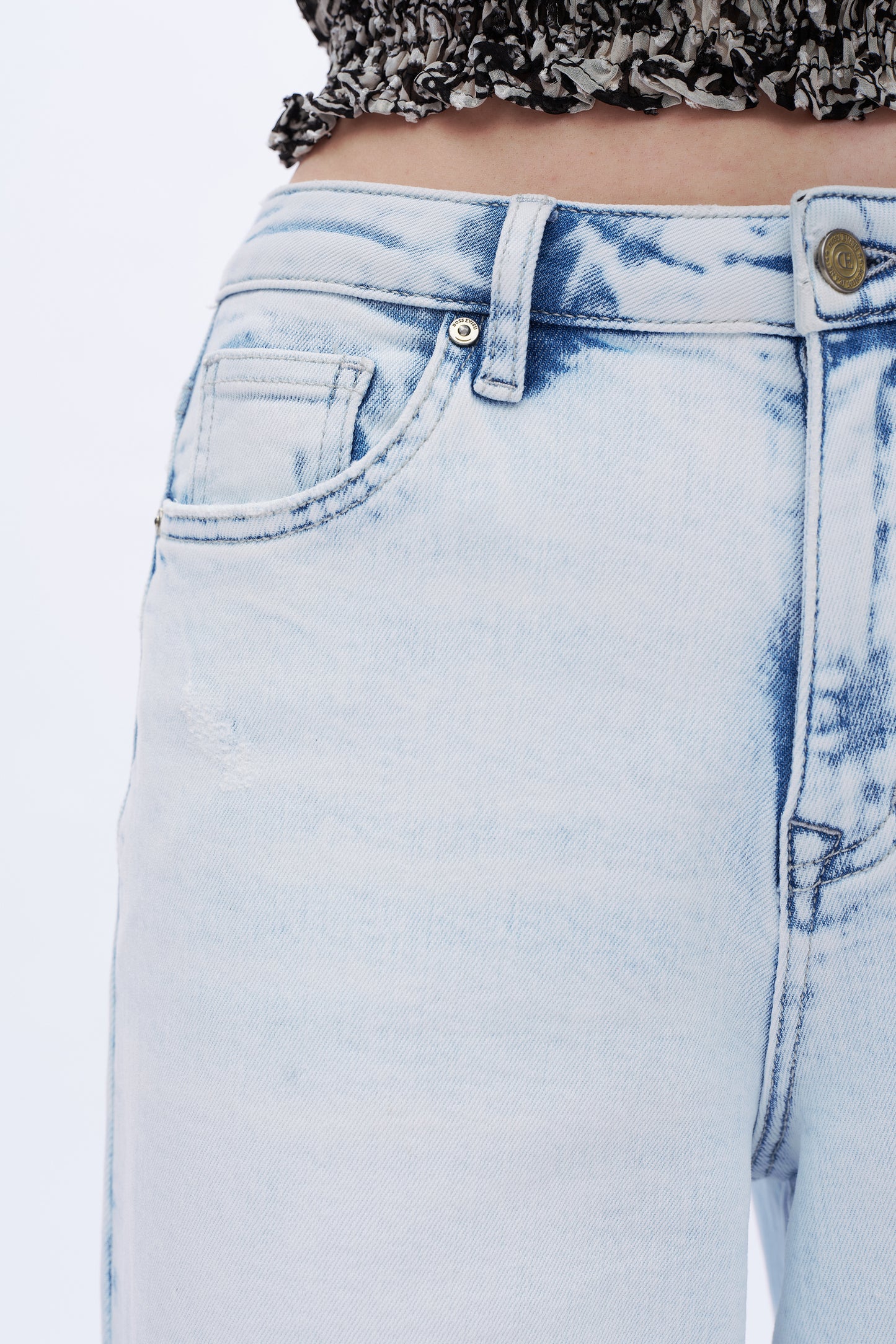 High Rise Denim Jeans DEW8013 Light Blue