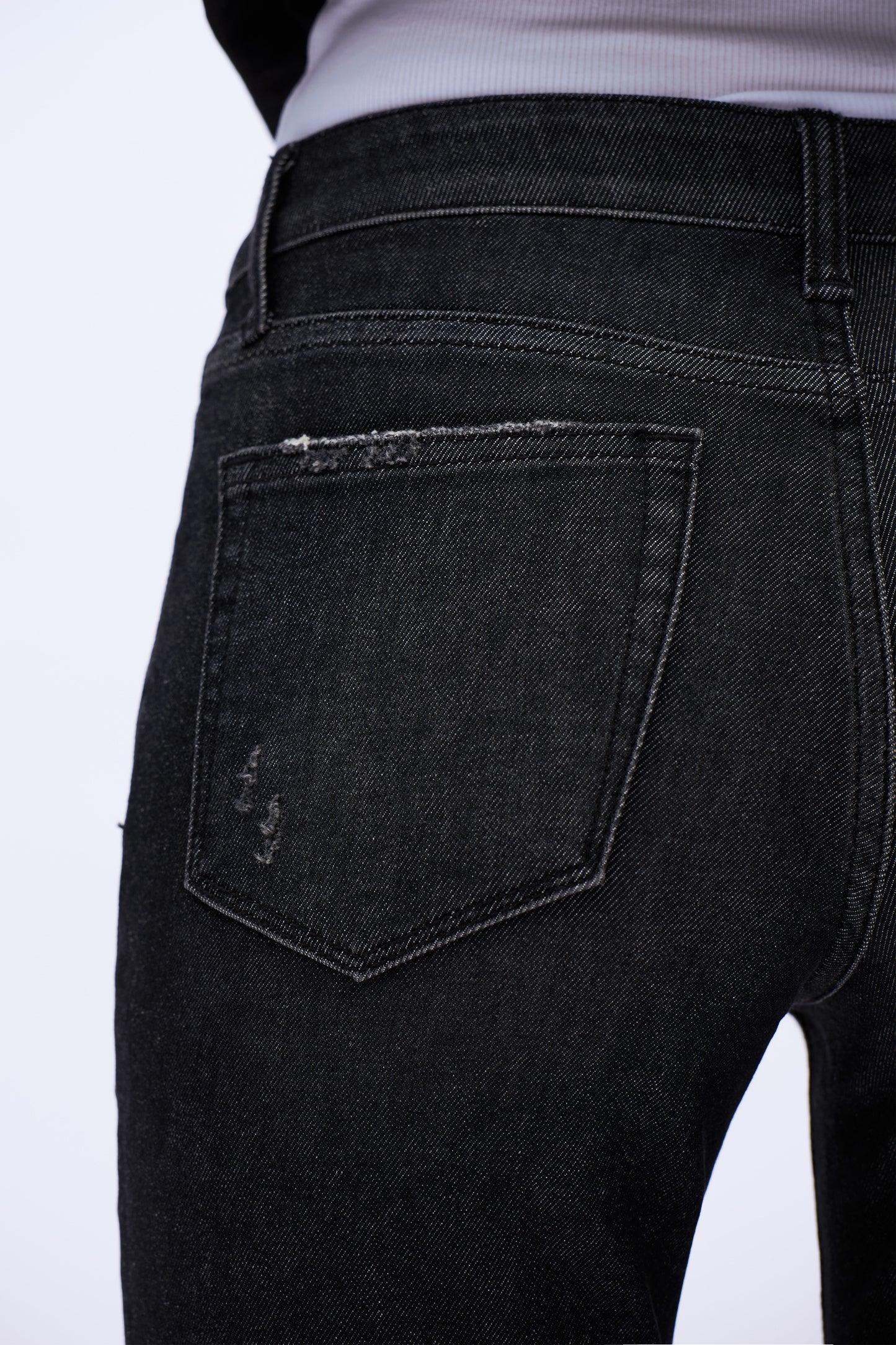 Mid Rise Straight Leg Denim Jeans DET5007 Black