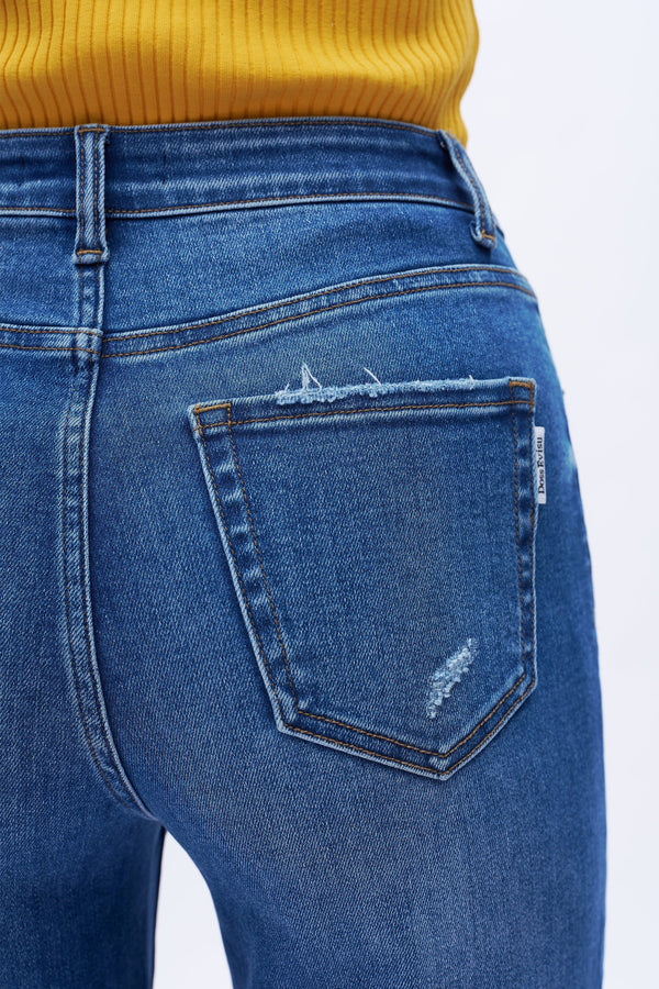 Effortless Distressed Straight Jeans