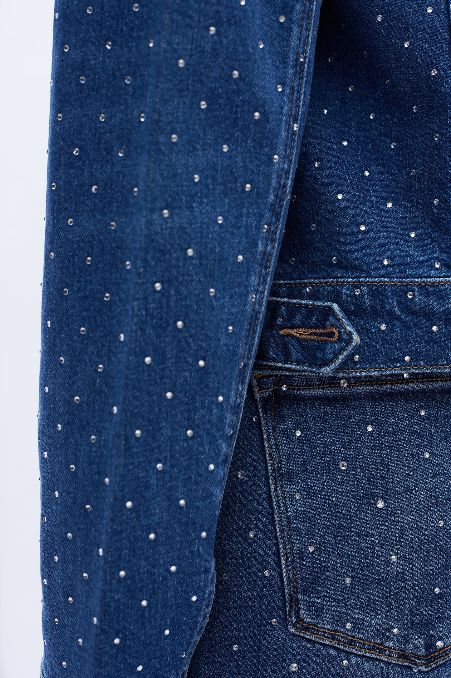 Rhinestone Denim Jacket DEJM006 Dark Blue