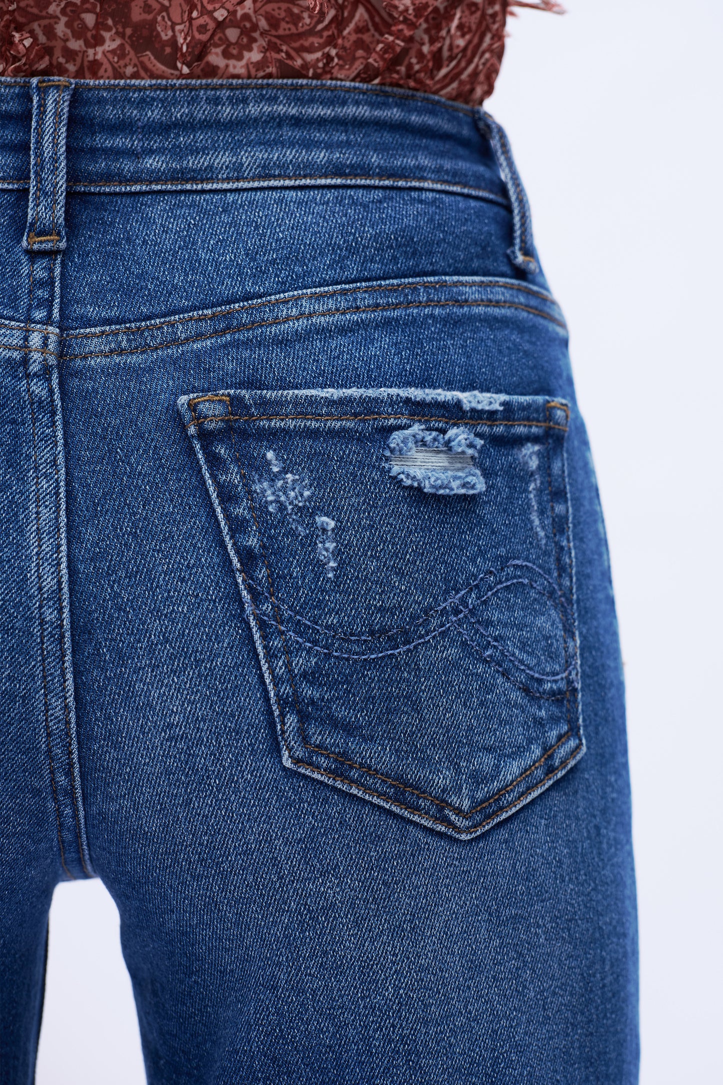 Mid Rise Straight Denim Jeans DET5004 Dark Blue