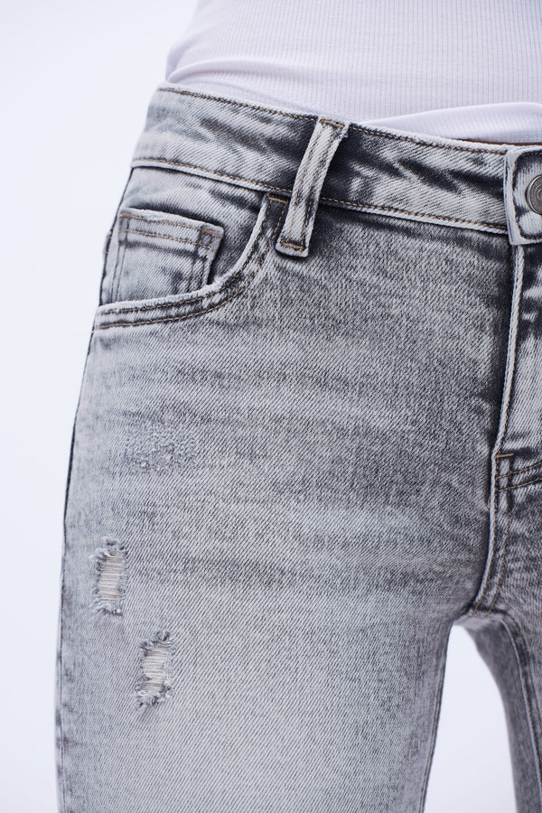 Distressed Bootcut Jeans